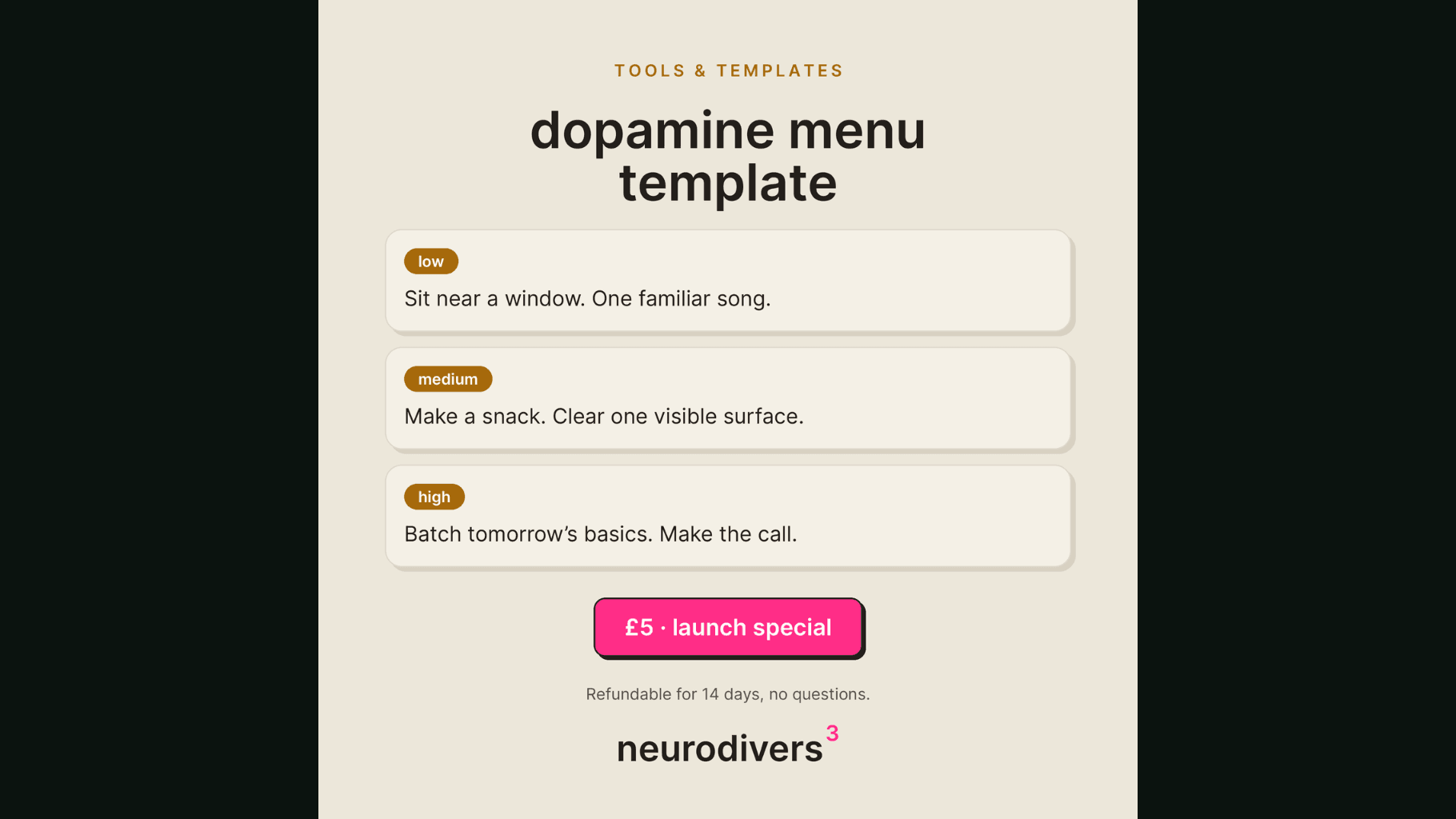 Dopamine Menu Template cover image