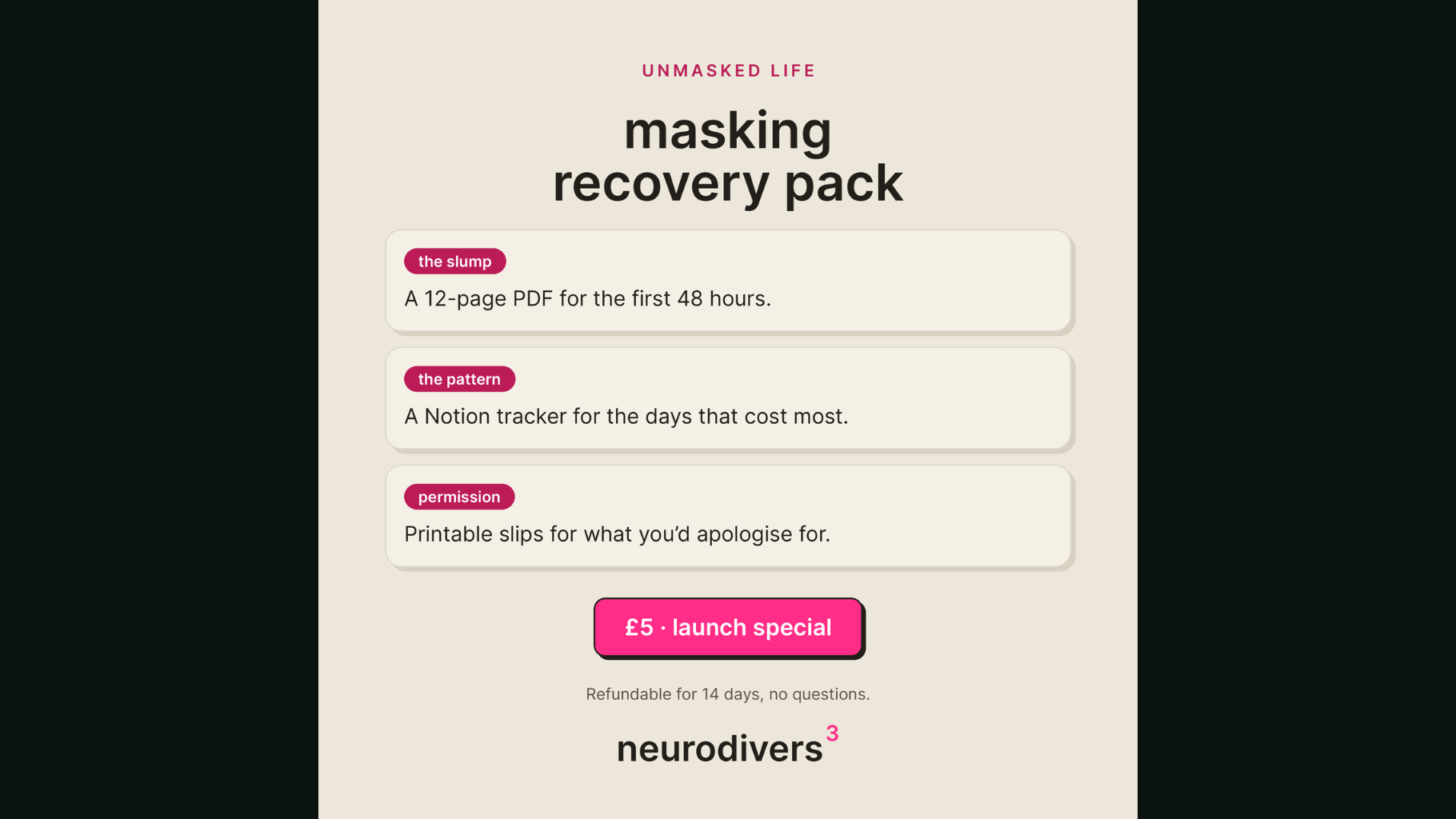 Masking Recovery Pack · product cover